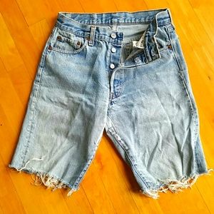 Levis Vintage button down, Cut Off Jeans.